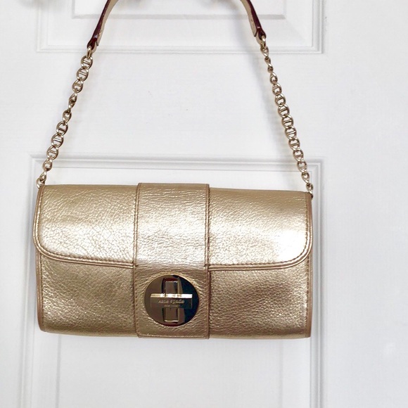 kate spade Handbags - Gold Kate Spade Leather Shoulder/Clutch